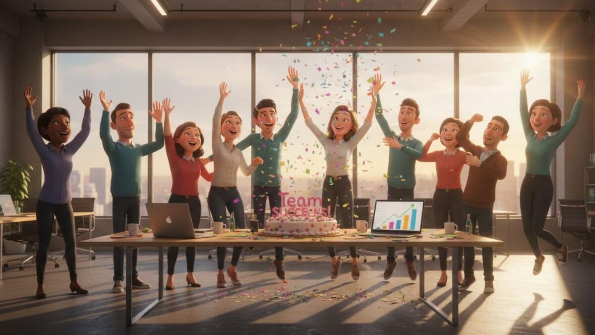 Learn how to boost employee morale at your small business like this team celebrating.