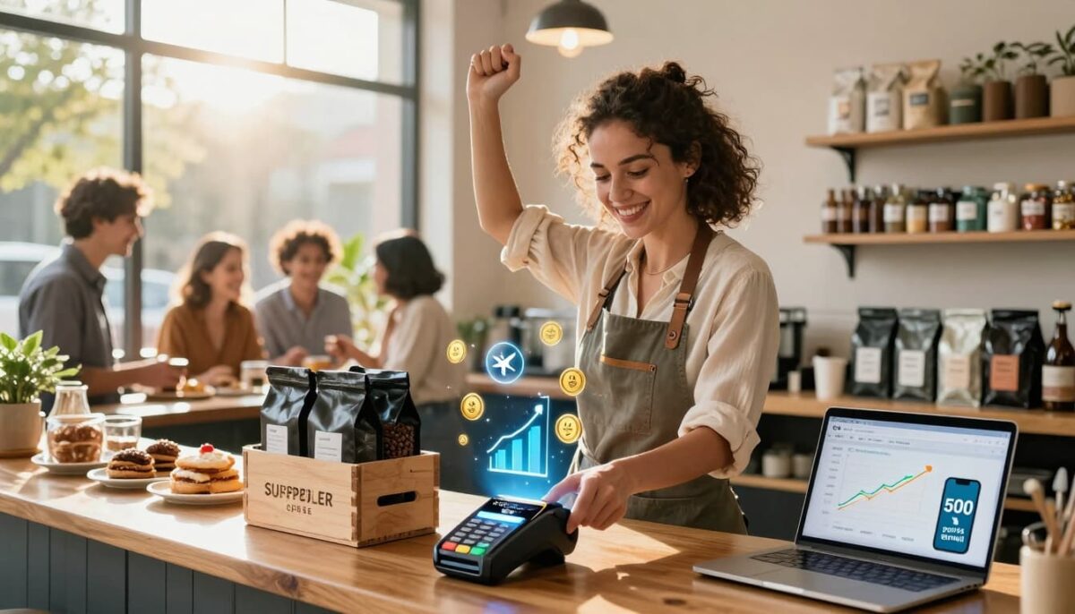 small business owner using a credit card