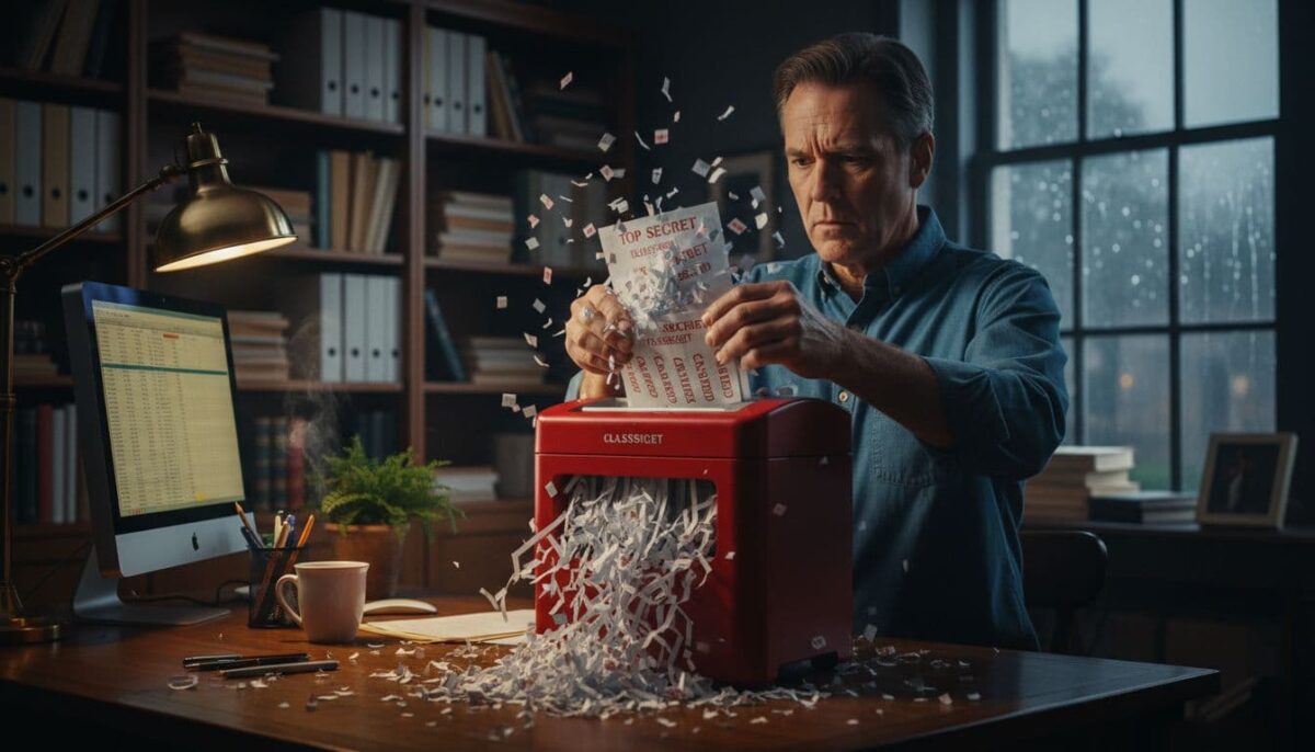 documents being shredded at home for remote work security