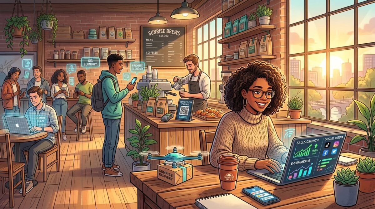 small business shop showing trends