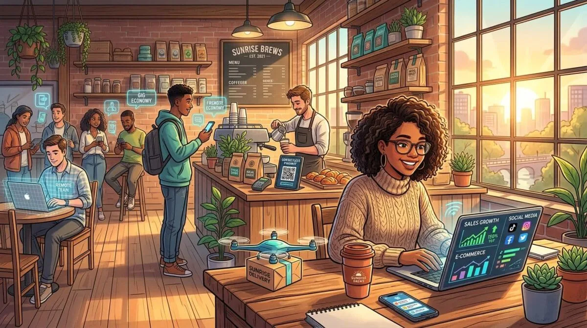 small business shop showing trends