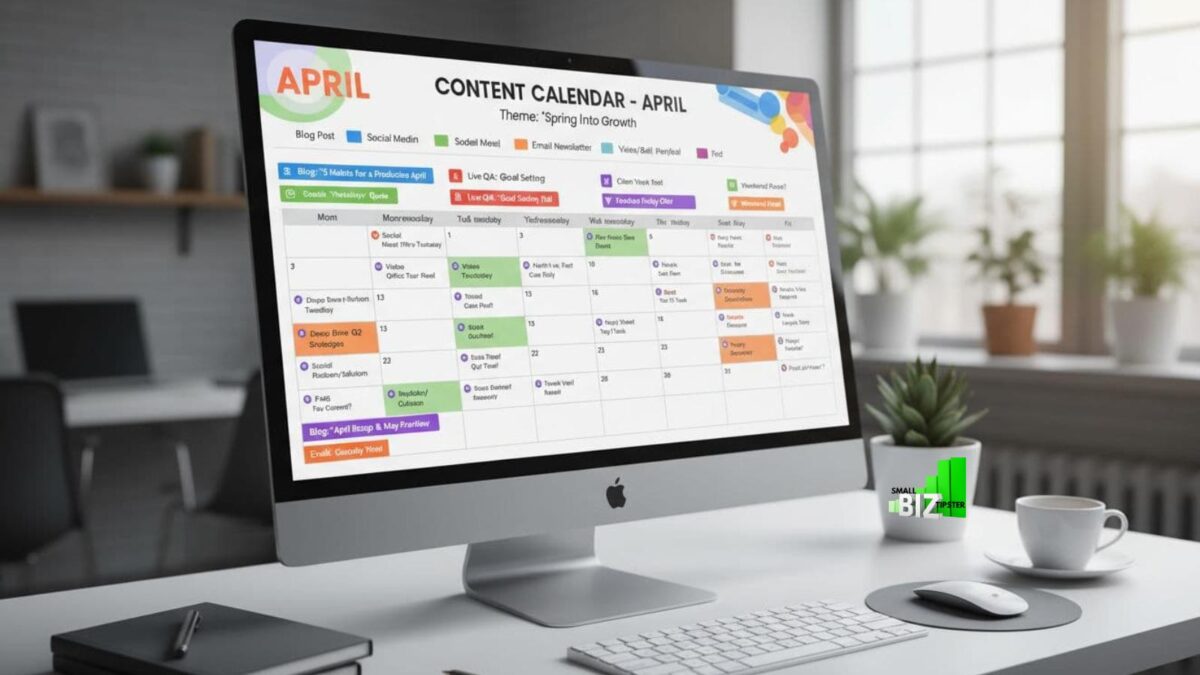 monthly content calendar for side hustle