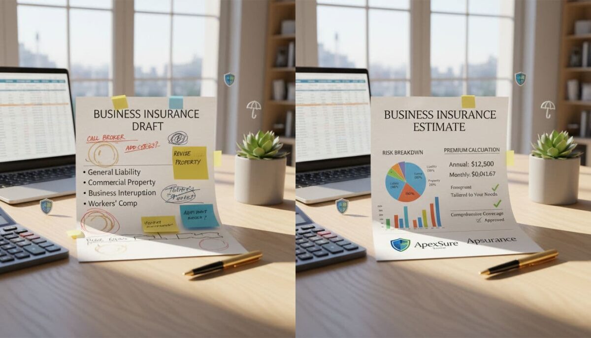 a business draft vs what a business quote looks like