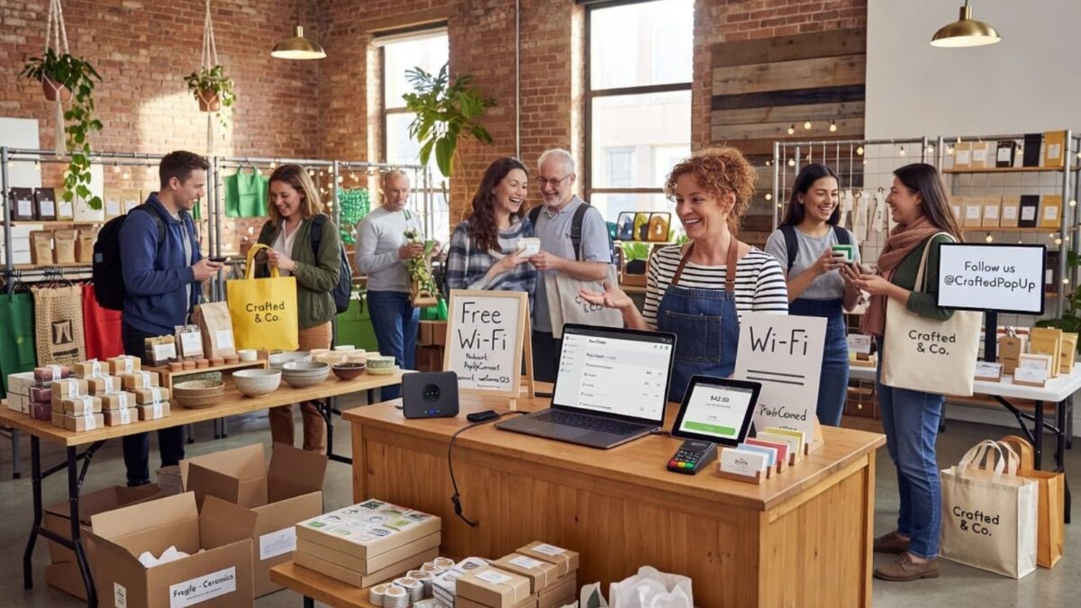 temporary business internet for a pop up shop for holidays