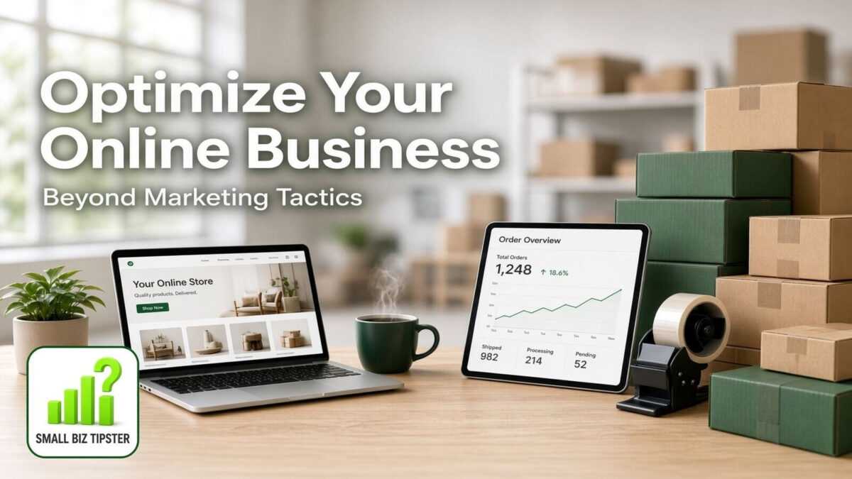 Alt: Optimize your online business beyond marketing tactics — Small Biz Tipster.
