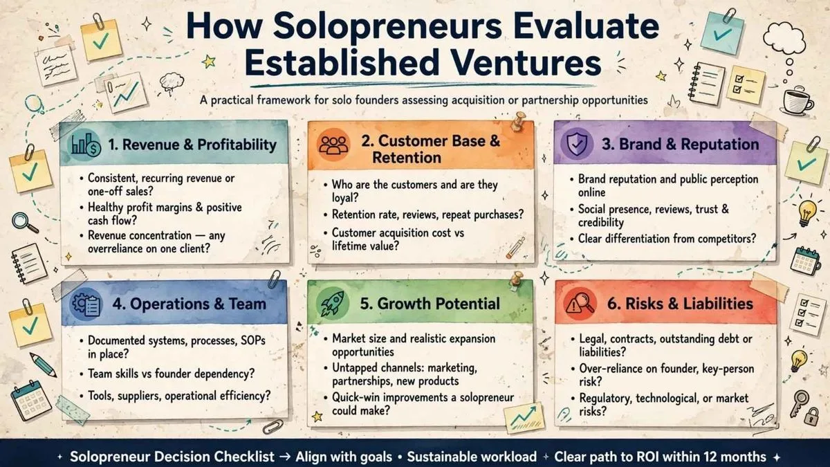 a framework for how solopreneurs evaulate established ventures A framework showing How Solopreneurs Evaluate Established Ventures