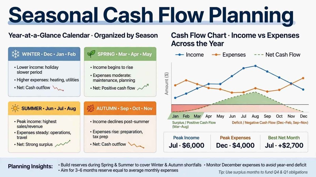 a seasonal cash flow planning chart for you by season
